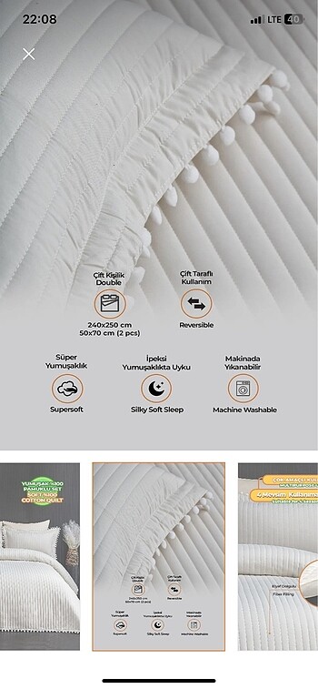 Beden Kenarı ponpon detaylı Pinterest yatak örtüsü
