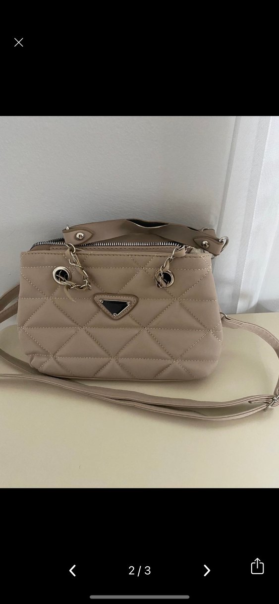 Bej Kadın Deri Çanta - Görsel 2