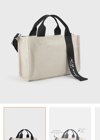 Bej Baskılı Kadın El ve Omuz Çantası - Görsel 2