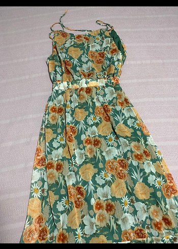 Çiçek Desenli Uzun Bohem Elbise - Görsel 2