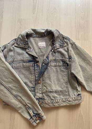 Gri Midi Kadın Denim Ceket