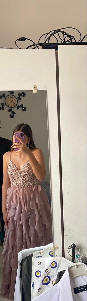 s Beden pembe Renk Eserden alındı tasarım abiye 1 kez giyildi