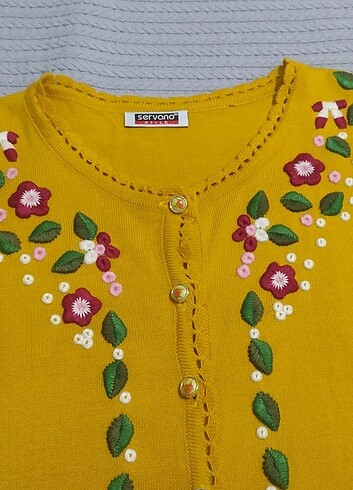 Diğer Hardal sarısı triko hırka standart beden 38_40 uyumlu