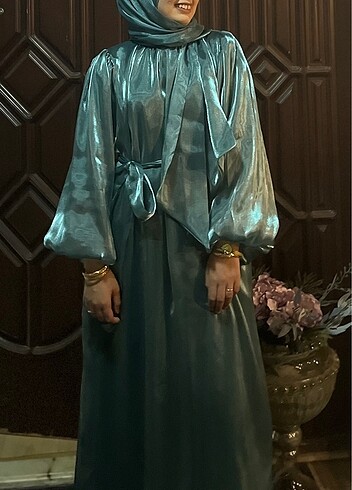 Fuga desıgn Şal ile birlikte tesettür abiye - Görsel 3