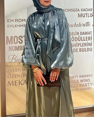 Fuga desıgn Şal ile birlikte tesettür abiye - Görsel 2