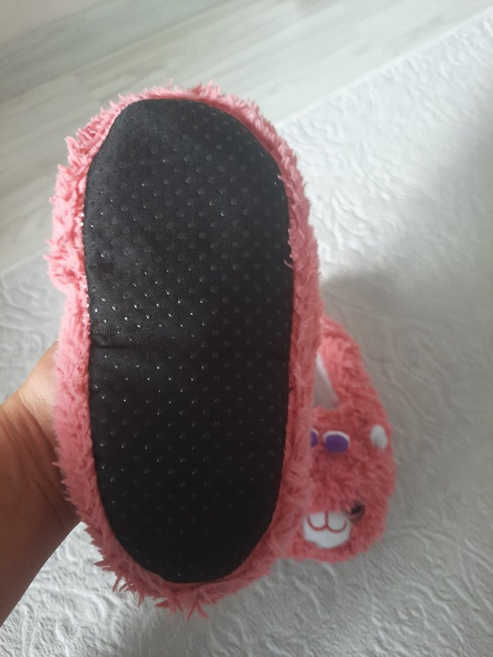 Kızlar için Pembe Kürklü Sıcak Ev Terliği - Görsel 3