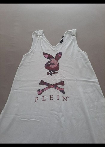 Beyaz Pamuklu Baskılı Püsküllü Kadın plaj elbisesi - Görsel 2