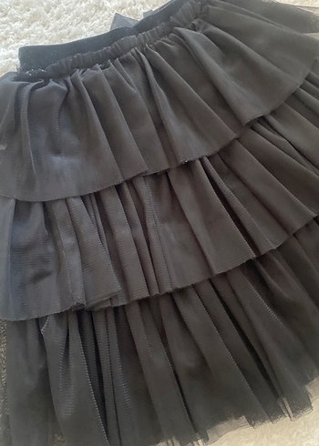 Kız Çocuk Siyah Kat Kat Fırfırlı Etek - Görsel 2