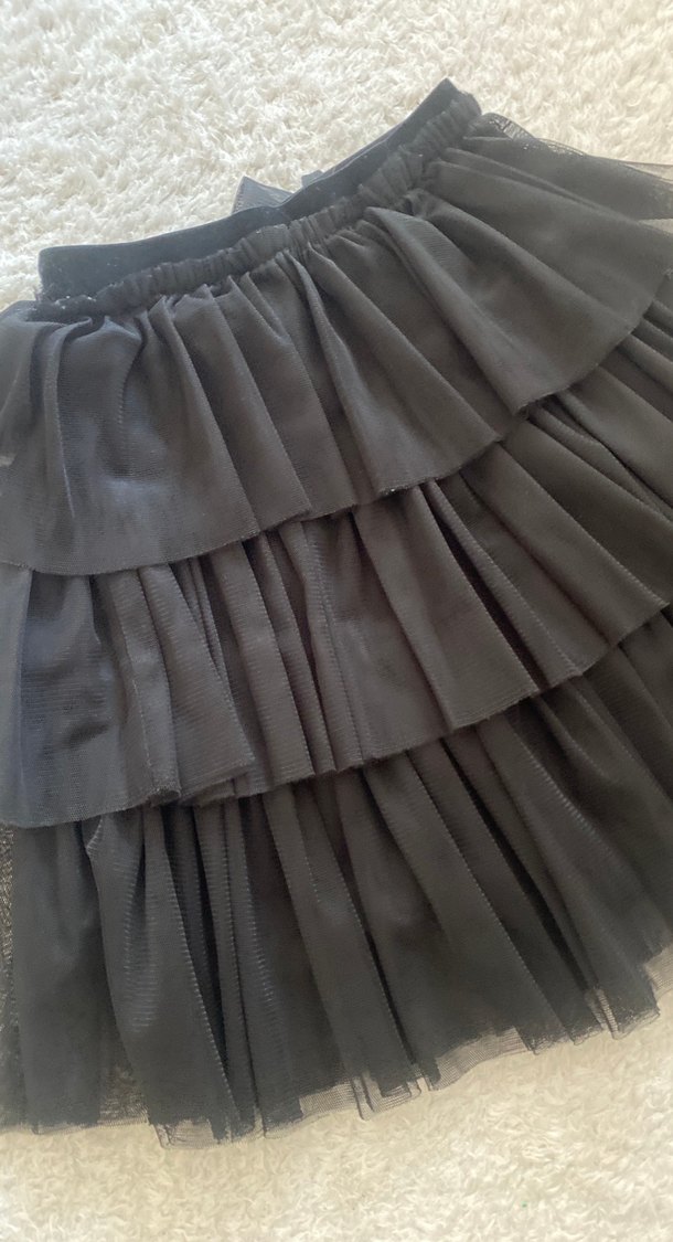 Kız Çocuk Siyah Kat Kat Fırfırlı Etek - Görsel 2