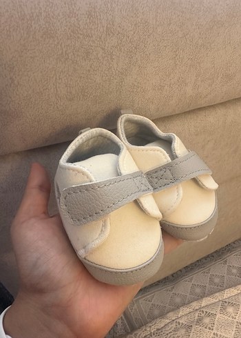 Kitikate Gri Beyaz Erkek Bebek İlk Adım Ayakkabısı