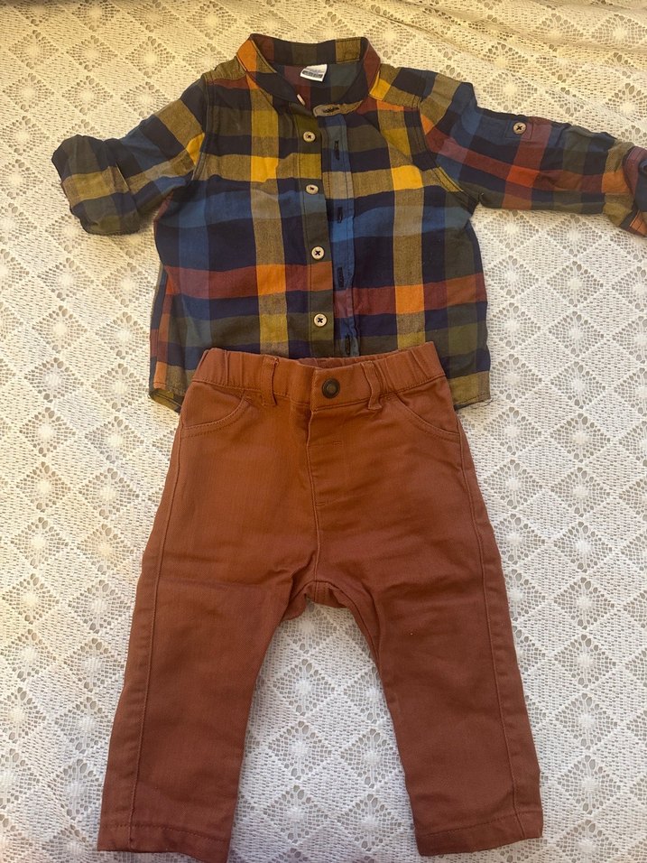 Düğmeli Erkek Bebek Uzun Kollu Sokak Stili Takım - Görsel 2