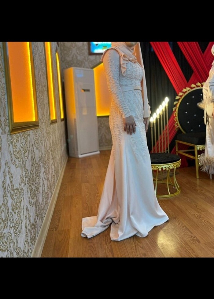 Özel dikim boncuklu abiye  - Görsel 3