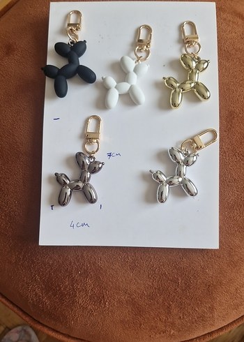 Beyaz Balon Köpek Anahtarlık yada charm