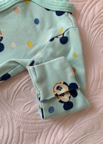 Düğmeli Turkuaz Bebek Tulum - Görsel 4