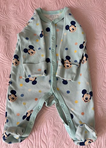 Düğmeli Turkuaz Bebek Tulum - Görsel 5