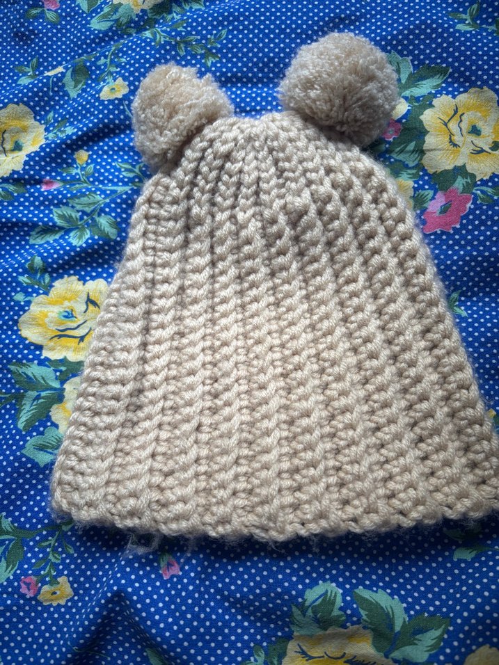 Ponponlu Bej Kız Çocuk Örgü Bere - Görsel 2