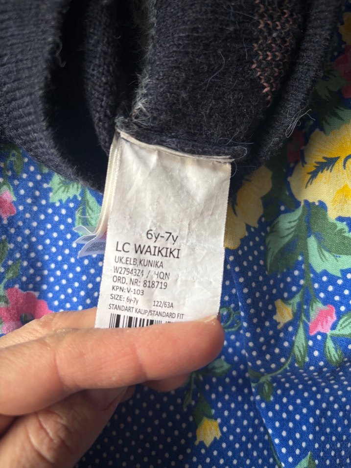 Nakışlı, Uzun Kollu Kız Çocuk Triko Elbise - Görsel 5