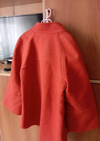 Düğmeli Kırmızı Midi Kaban - Görsel 2