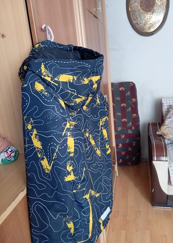 Sarı Baskılı Erkek Çocuk Fermuarlı Ceket - Görsel 5