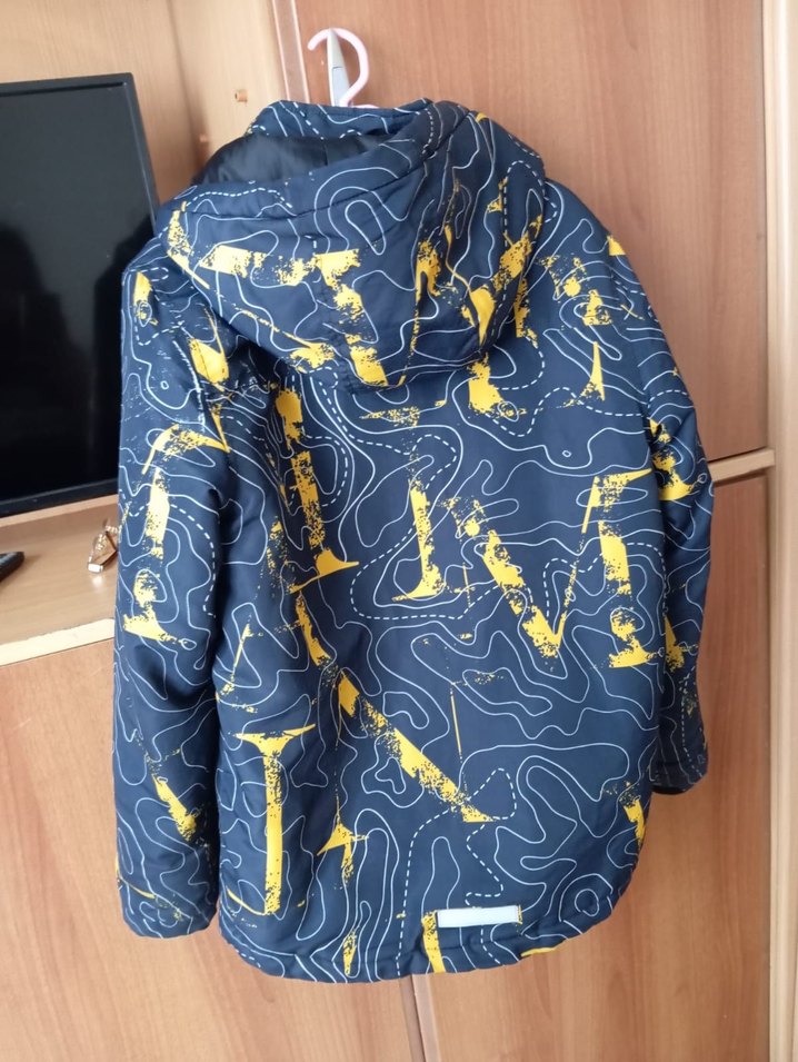 Sarı Baskılı Erkek Çocuk Fermuarlı Ceket - Görsel 4