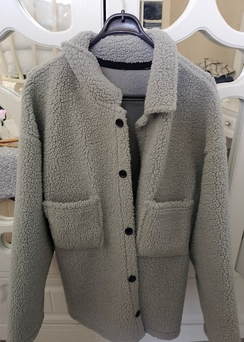 Gri Düğmeli Midi Kadın Ceket - Görsel 2