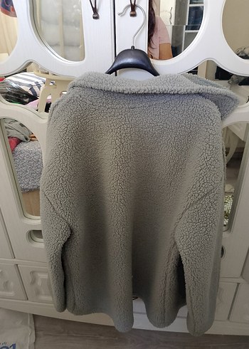 Gri Düğmeli Midi Kadın Ceket - Görsel 3