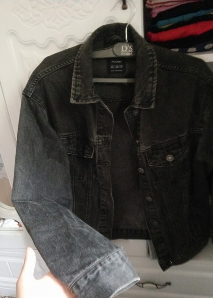 Sıyah kot ceket - Görsel 2