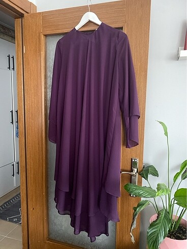 Uzun mor tül tunik