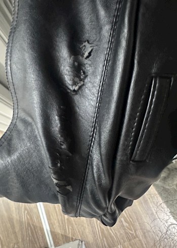 Bershka Siyah Deri Trenchoat - Görsel 4