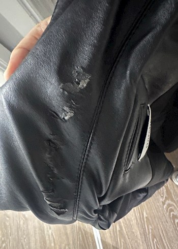 Bershka Siyah Deri Trenchoat - Görsel 3