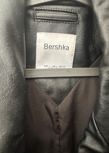 Bershka Siyah Deri Trenchoat - Görsel 2