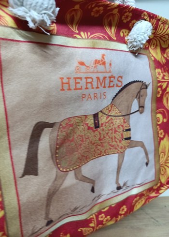 Diğer Hermes Baskılı Renkli Kadın Plaj Çantası