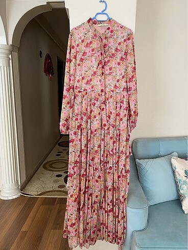 Stilife Çiçekli Şifon Elbise
