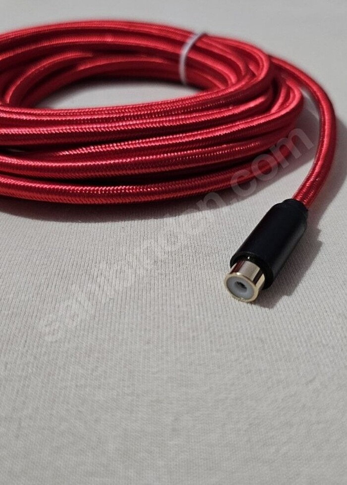 24 K Golden (1 ucu dişi 1 ucu erkek) RCA Kablo 5 metre /5 ma - Görsel 2