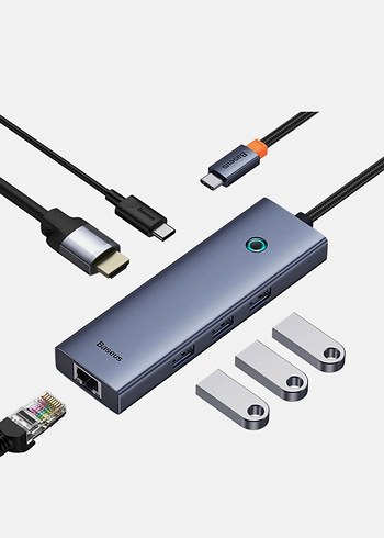 BASEUS Ultrajoy 6 in 1 Hub SIFIR - Görsel 2