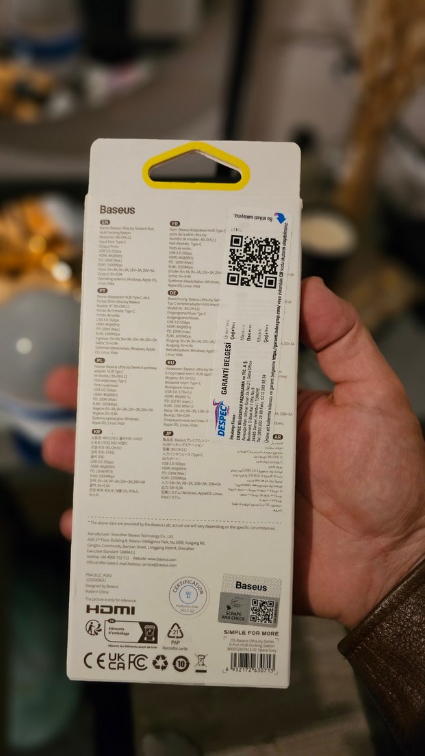BASEUS Ultrajoy 6 in 1 Hub SIFIR - Görsel 4