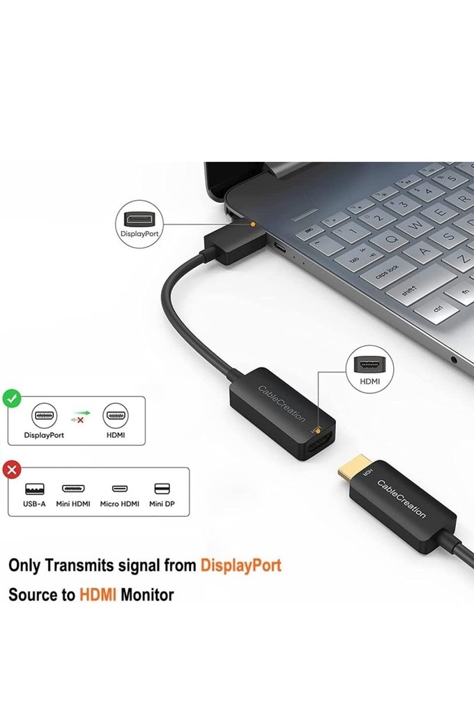 4K 60Hz HDR DisplayPort  HDMI Adaptör (Aktif) CableCreation - Görsel 3