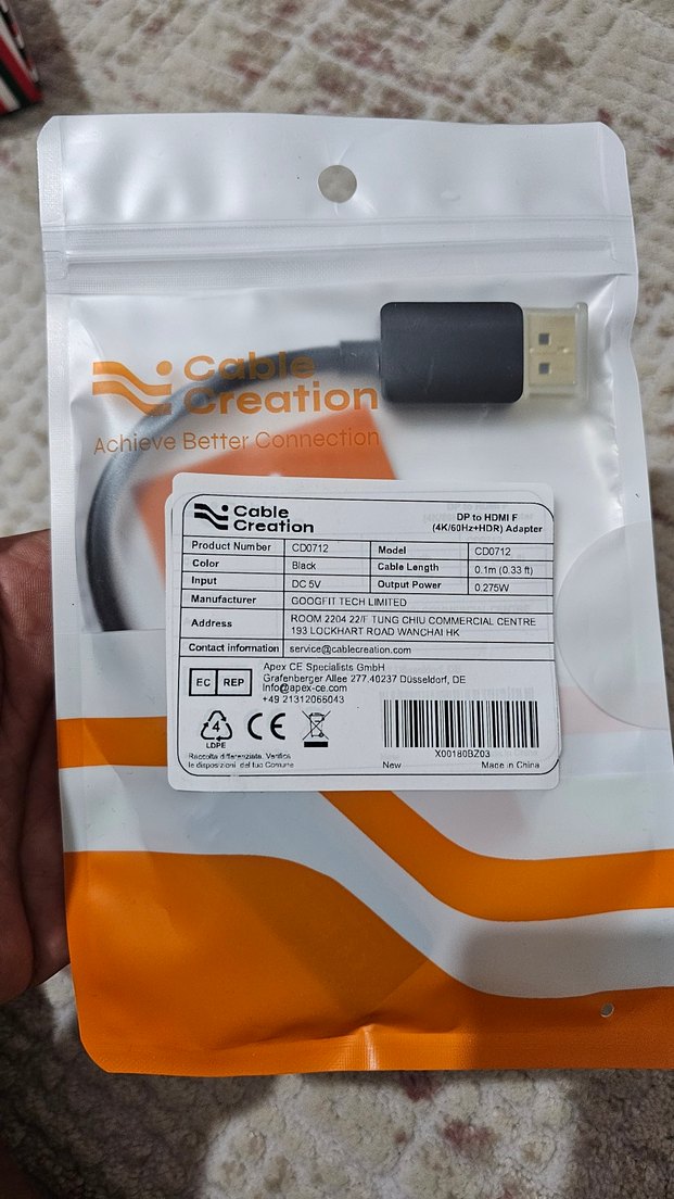 4K 60Hz HDR DisplayPort  HDMI Adaptör (Aktif) CableCreation - Görsel 2