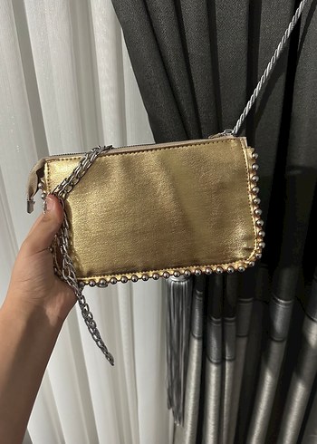 Zara çanta gold