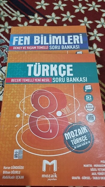 8. Sinif mozaik yayınları fen ve Türkçe test kitabı