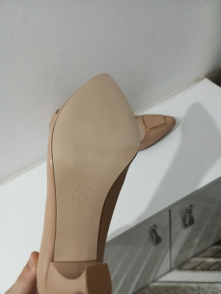 Bej Stiletto Topuklu Kadın Ayakkabı - Görsel 3