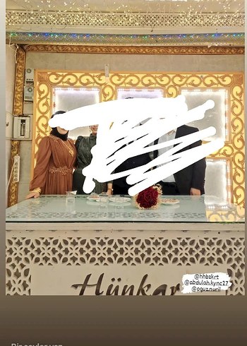 Kahverengi Vintage Uzun Abiye Elbise - Görsel 7