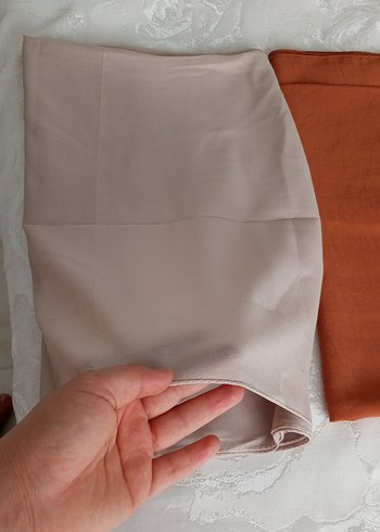 Bej Drapeli Kadın Şal - Görsel 2