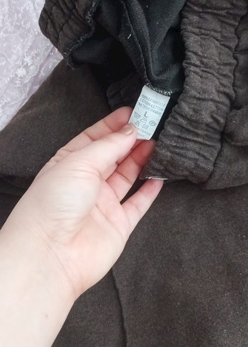 Kadın Kahverengi Keten Salaş Sweatpant - Görsel 4