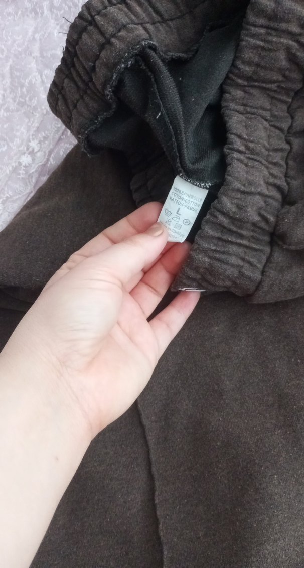 Kadın Kahverengi Keten Salaş Sweatpant - Görsel 4