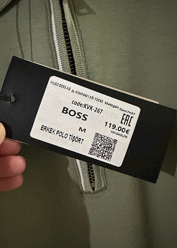 BOSS Erkek Haki Fermuarlı Polo Sweatshirt - Görsel 3