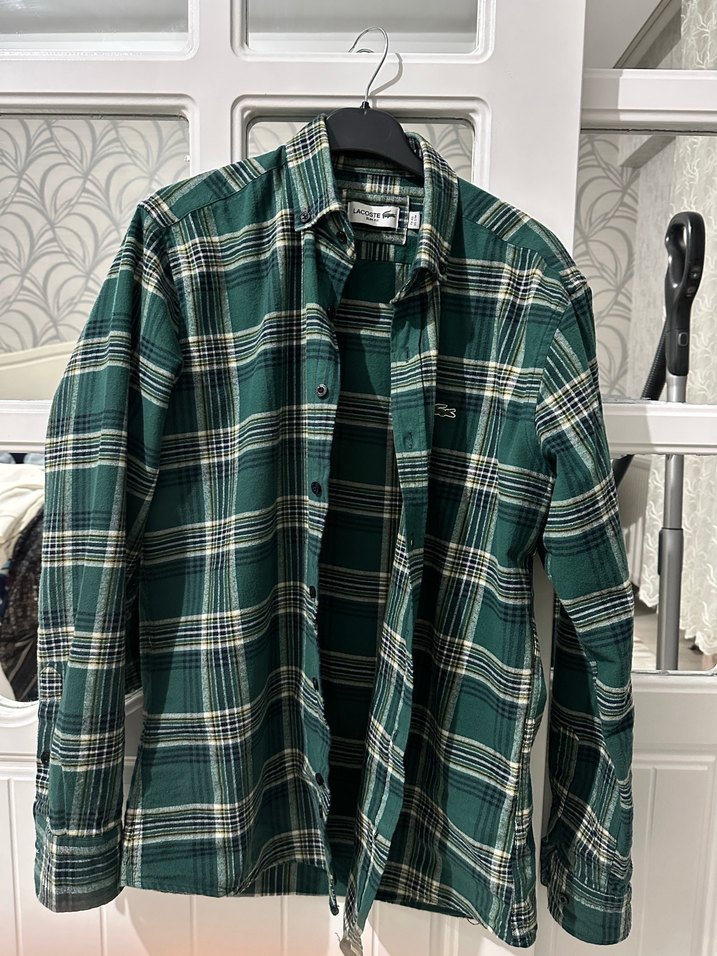 Lacoste Yeşil Ekose Desenli Gömlek - Görsel 5