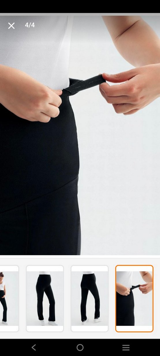 Siyah çelik örme Hamile tayt pantolon - Görsel 2