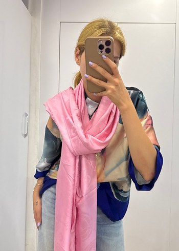 Pembe İpek Dokulu Kadın Şal