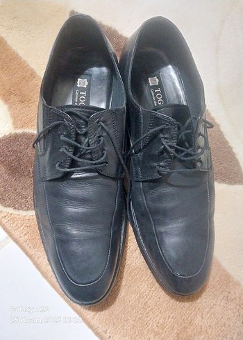 Siyah Deri Bağcıklı Erkek orjinal togo Klasik Ayakkabı - Görsel 5